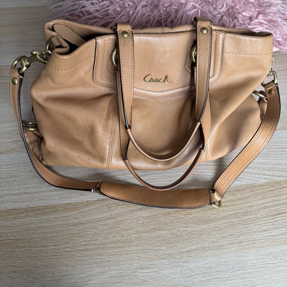 Coach Camel Leather Shoulder Bag